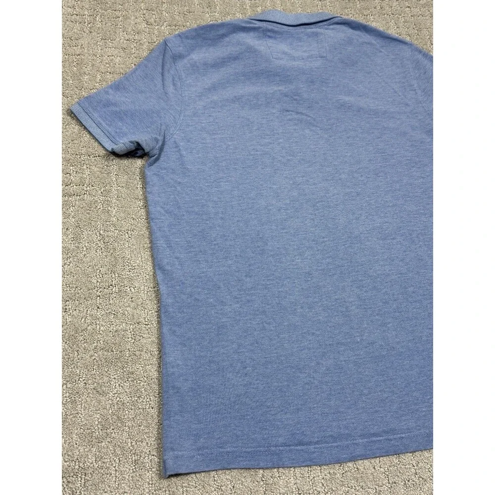 Banana Republic Organic Cotton Pique Polo Shirt Men's Large Blue Short Sleeve